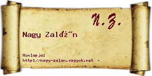 Nagy Zalán névjegykártya